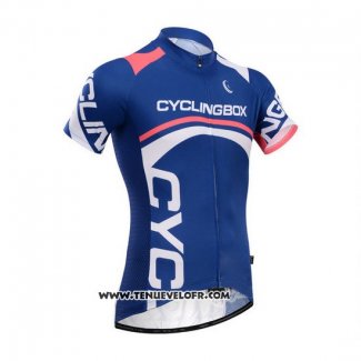 2014 Maillot Ciclismo Fox Cyclingbox Bleu Manches Courtes et Cuissard