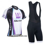 2014 Maillot Ciclismo Monton Blanc et Violet Manches Courtes et Cuissard