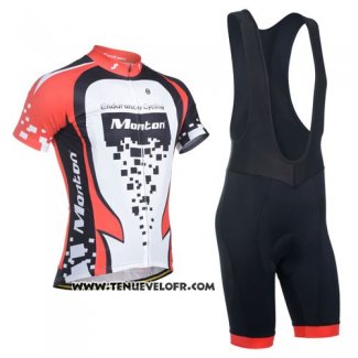 2014 Maillot Ciclismo Monton Rouge et Blanc Manches Courtes et Cuissard