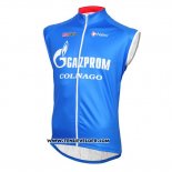 2016 Gilet Coupe-vent Gazprom Rusvelo Colnago Bleu et Blanc