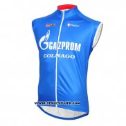 2016 Gilet Coupe-vent Gazprom Rusvelo Colnago Bleu et Blanc