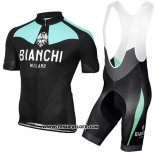 2016 Maillot Ciclismo Bianchi Bleu Clair et Jaune Manches Courtes et Cuissard