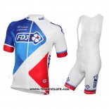 2016 Maillot Ciclismo FDJ Blanc et Rouge Manches Courtes et Cuissard