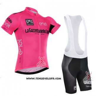 2016 Maillot Ciclismo Giro D'italie Rose et Noir Manches Courtes et Cuissard