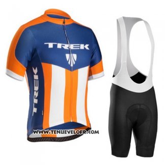 2016 Maillot Ciclismo Trek Bontrager Bleu et Orange Manches Courtes et Cuissard