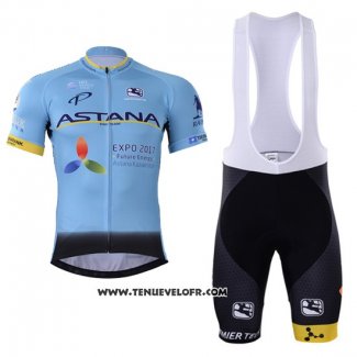 2017 Maillot Ciclismo Astana Bleu Manches Courtes et Cuissard