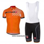 2017 Maillot Ciclismo Castelli Orange Manches Courtes et Cuissard