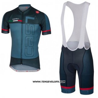 2017 Maillot Ciclismo Castelli Vert Militare Manches Courtes et Cuissard