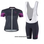 2017 Maillot Ciclismo Femme Scott Noir Manches Courtes et Cuissard