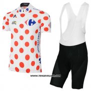 2017 Maillot Ciclismo Tour DE France Blanc et Rouge Manches Courtes et Cuissard