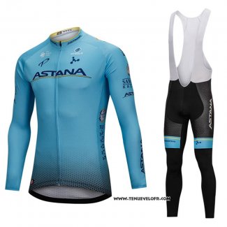 2018 Maillot Ciclismo Astana Bleu Manches Longues et Cuissard