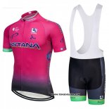2018 Maillot Ciclismo Astana Rose Manches Courtes et Cuissard