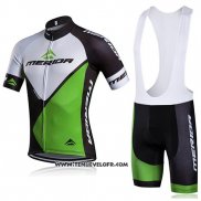 2018 Maillot Ciclismo Merida Noir et Vert Manches Courtes et Cuissard