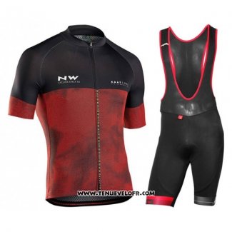 2018 Maillot Ciclismo Northwave Noir Rouge Manches Courtes et Cuissard