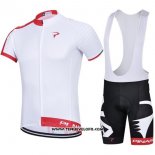 2018 Maillot Ciclismo Pinarello Blanc Rouge Manches Courtes et Cuissard