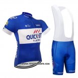 2018 Maillot Ciclismo Quick Step Floors Bleu et Blanc Manches Courtes et Cuissard