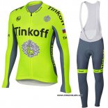 2018 Maillot Ciclismo Tinkoff Jaune Manches Longues et Cuissard