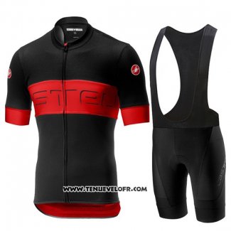 2019 Maillot Ciclismo Castelli Prologo 6 Noir Rouge Manches Courtes et Cuissard