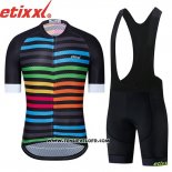 2019 Maillot Ciclismo Etixxl Noir Bleu Manches Courtes et Cuissard