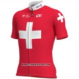 2019 Maillot Ciclismo Groupama FDJ Champion Suisse Manches Courtes et Cuissard