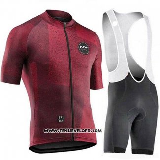 2019 Maillot Ciclismo Northwave Fonce Rouge Manches Courtes et Cuissard