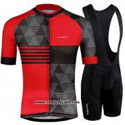 2019 Maillot Ciclismo Runchita Rouge Gris Manches Courtes et Cuissard