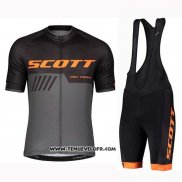 2019 Maillot Ciclismo Scott Noir Gris Manches Courtes et Cuissard