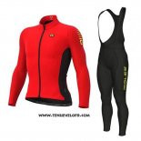 2020 Maillot Ciclismo ALE Rouge Noir Manches Longues et Cuissard