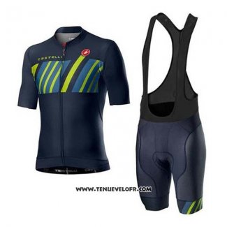 2020 Maillot Ciclismo Castelli Noir Vert Manches Courtes et Cuissard