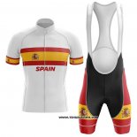2020 Maillot Ciclismo Champion Espagne Blanc Manches Courtes et Cuissard