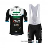 2020 Maillot Ciclismo Kometa Xstra Noir Blanc Vert Manches Courtes et Cuissard