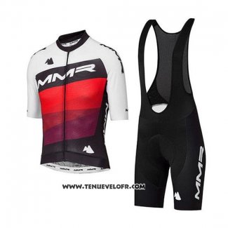 2020 Maillot Ciclismo MMR Blanc Noir Rouge Manches Courtes et Cuissard