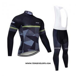 2020 Maillot Ciclismo Northwave Noir Gris Manches Longues et Cuissard