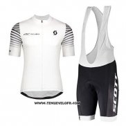 2020 Maillot Ciclismo Scott Blanc Manches Courtes et Cuissard