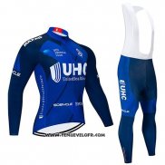 2020 Maillot Ciclismo UHC Fonce Bleu Manches Longues et Cuissard