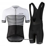 2021 Maillot Cyclisme Le Col Noir Blanc Manches Courtes et Cuissard