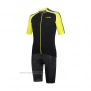 2021 Maillot Cyclisme RH+ Gris Jaune Manches Courtes et Cuissard