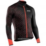 Maillot Ciclismo Northwave Rouge Noir Manches Longues et Cuissard