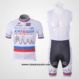 2010 Maillot Ciclismo Katusha Blanc Manches Courtes et Cuissard
