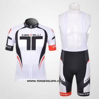 2011 Maillot Ciclismo Castelli Blanc Manches Courtes et Cuissard