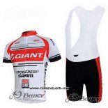 2011 Maillot Ciclismo Giant Blanc et Rouge Manches Courtes et Cuissard