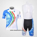 2012 Maillot Ciclismo Bianchi Blanc et Bleu Clair Manches Courtes et Cuissard