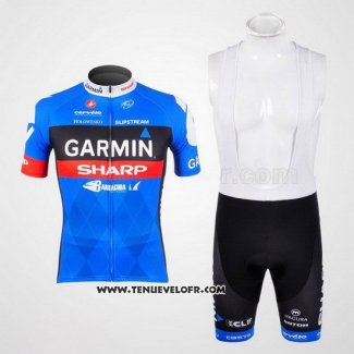 2012 Maillot Ciclismo Garmin Sharp Azur Manches Courtes et Cuissard