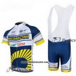 2012 Maillot Ciclismo Vacansoleil Jaune et Bleu Manches Courtes et Cuissard