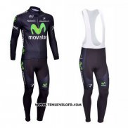 2013 Maillot Ciclismo Movistar Noir Manches Longues et Cuissard