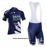 2013 Maillot Ciclismo Tinkoff Saxo Bank Bleu et Blanc Manches Courtes et Cuissard