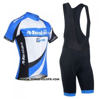 2014 Maillot Ciclismo Monton Blanc et Azur Manches Courtes et Cuissard