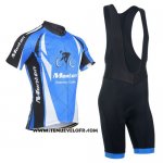 2014 Maillot Ciclismo Monton Bleu et Noir Manches Courtes et Cuissard