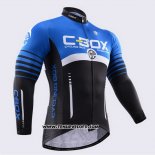 2015 Maillot Ciclismo Fox Cyclingbox Noir et Bleu Manches Longues et Cuissard