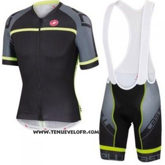 2016 Maillot Ciclismo Castelli Gris et Jaune Manches Courtes et Cuissard